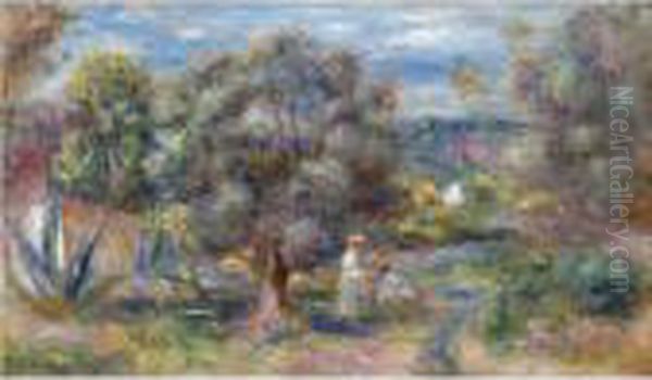 Aloes, La Cueillete A Cagnes Oil Painting by Pierre Auguste Renoir