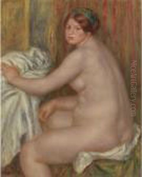 Baigneuse Assise Oil Painting by Pierre Auguste Renoir