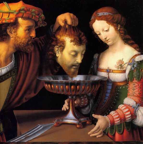 Salome with the Head of St John the Baptist Oil Painting by Andrea Solari