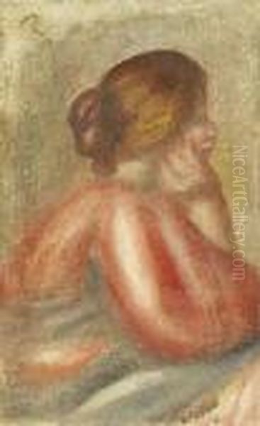 Jeune Femme Accoudee Oil Painting by Pierre Auguste Renoir