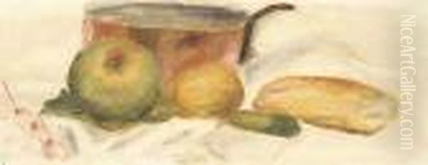 Poelon Et Fruits Oil Painting by Pierre Auguste Renoir