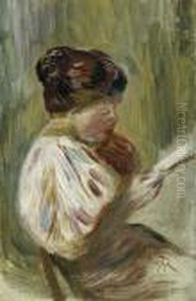 Femme Lisant Oil Painting by Pierre Auguste Renoir