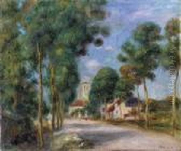 Entree Du Village D'essoyes Oil Painting by Pierre Auguste Renoir