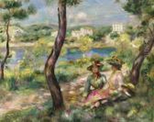 Beaulieu, Femmes Et Garconnet Oil Painting by Pierre Auguste Renoir