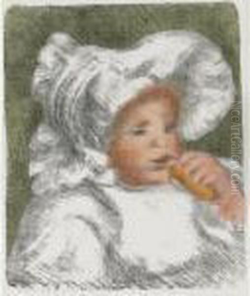 L'enfant Au Biscuit Oil Painting by Pierre Auguste Renoir