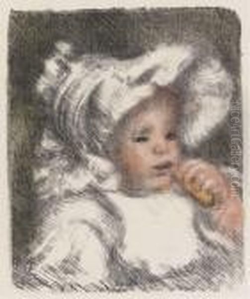 L' Enfant Au Biscuit Oil Painting by Pierre Auguste Renoir