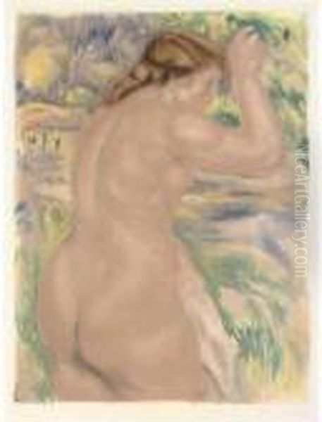 La Femme Au Bain Oil Painting by Pierre Auguste Renoir