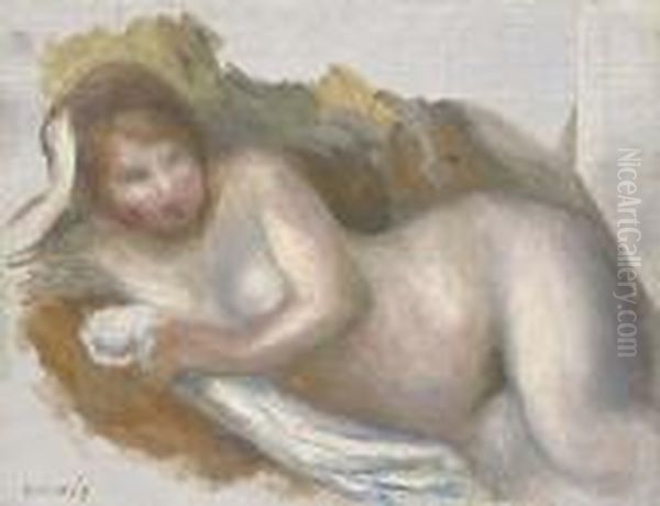 Femme Nue Allongee Oil Painting by Pierre Auguste Renoir