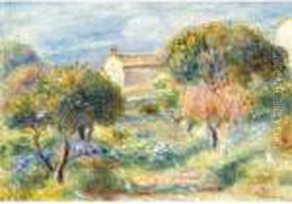 Allee Du Jardin Des Collettes Oil Painting by Pierre Auguste Renoir