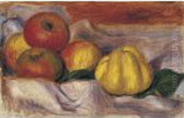 Nature Morte Aux Pommes Oil Painting by Pierre Auguste Renoir