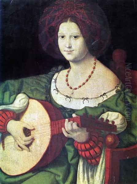 The Lute Player Oil Painting by Andrea Solari