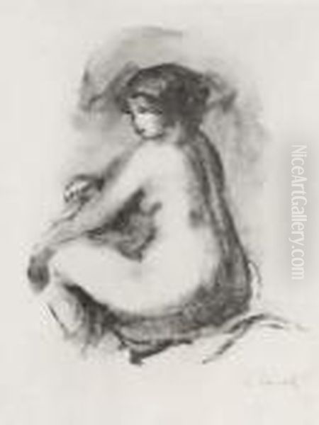 Etude De Femme Nue, Assise Oil Painting by Pierre Auguste Renoir