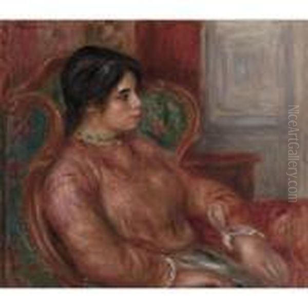 Femme Au Fauteuil Vert Oil Painting by Pierre Auguste Renoir