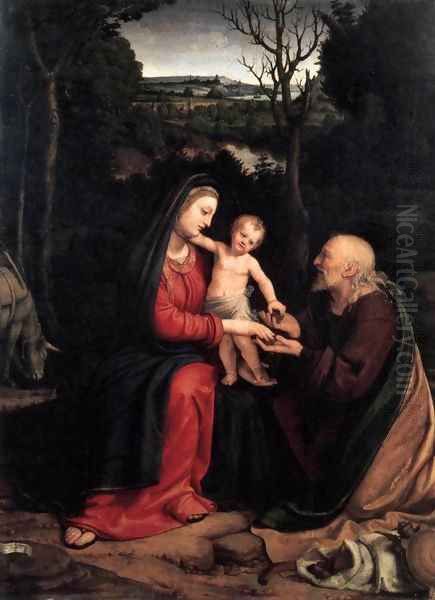 Rest during the Flight to Egypt 2 Oil Painting by Andrea Solari