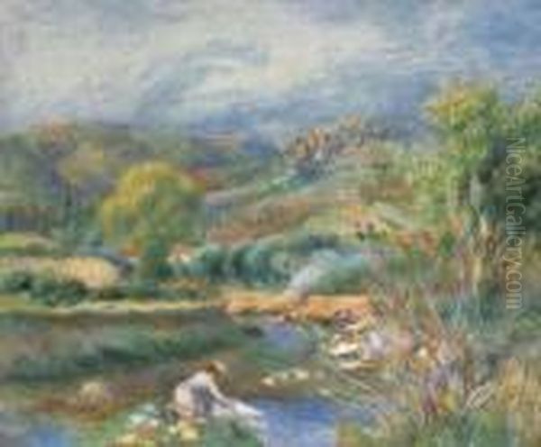 La Laveuse Oil Painting by Pierre Auguste Renoir