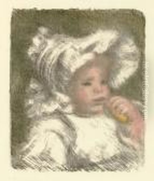 L'enfant Au Biscuit Oil Painting by Pierre Auguste Renoir