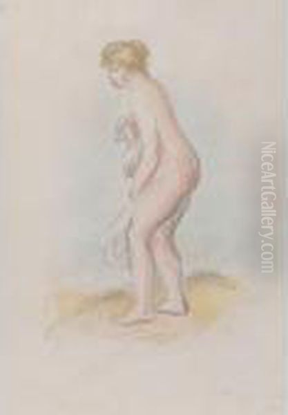 Baigneuse Debout, En Pied (d.; S. 28) Oil Painting by Pierre Auguste Renoir