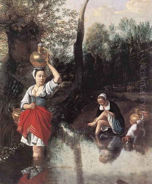 The Wager 1660s Oil Painting by Jan Siberechts