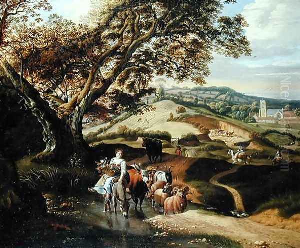 A Pastoral Landscape, 1684 Oil Painting by Jan Siberechts