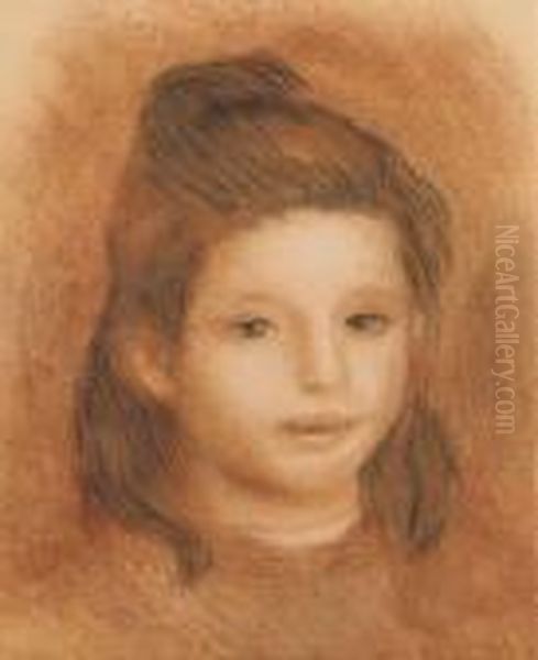 Tete De Jeune Fille by Pierre Auguste Renoir