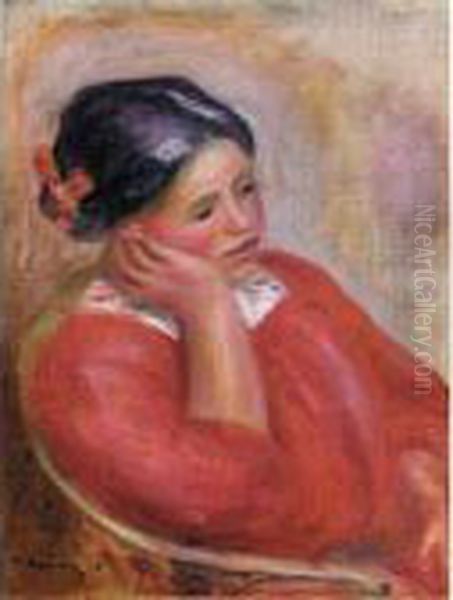 Gabrielle Accoudee Oil Painting by Pierre Auguste Renoir