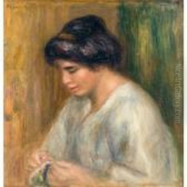 Femme Cousant Oil Painting by Pierre Auguste Renoir