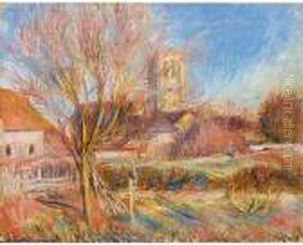 L'eglise A Essoyes Oil Painting by Pierre Auguste Renoir