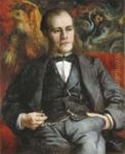 Portrait De Pierre-henri Renoir (the Artist's Brother) Oil Painting by Pierre Auguste Renoir