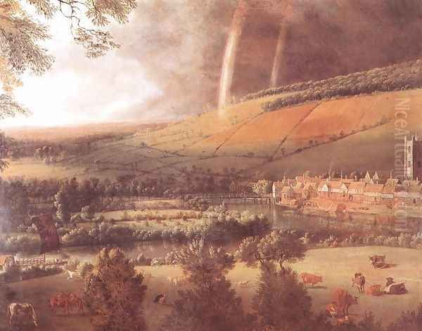 Landscape with Rainbow, Henley-on-Thames c. 1690 Oil Painting by Jan Siberechts