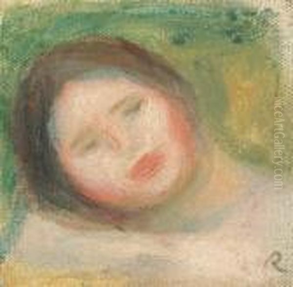 Tete De Jeune Femme Oil Painting by Pierre Auguste Renoir