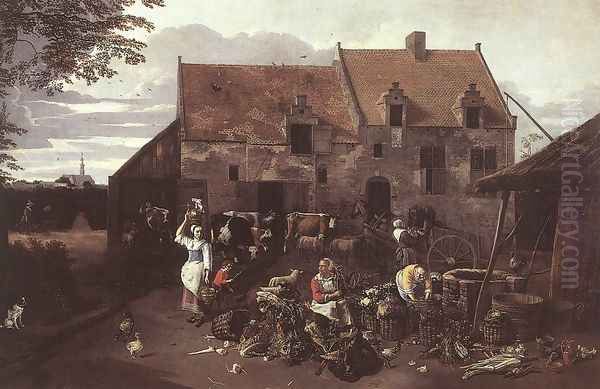 The Market Garden 1664 Oil Painting by Jan Siberechts