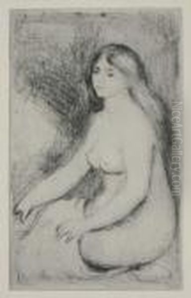 Baigneuse Assise Oil Painting by Pierre Auguste Renoir