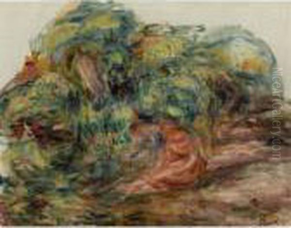 Deux Femmes Dans Un Jardin Oil Painting by Pierre Auguste Renoir