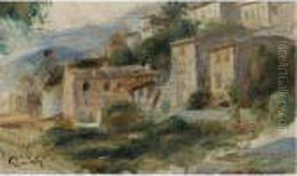 Paysage A Cagnes Oil Painting by Pierre Auguste Renoir