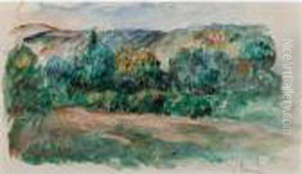 Paysage A Essoyes Oil Painting by Pierre Auguste Renoir