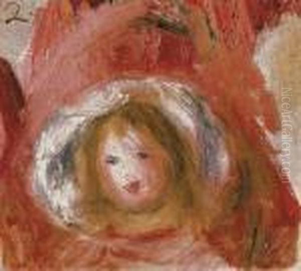 Fillette Au Chapeau Oil Painting by Pierre Auguste Renoir