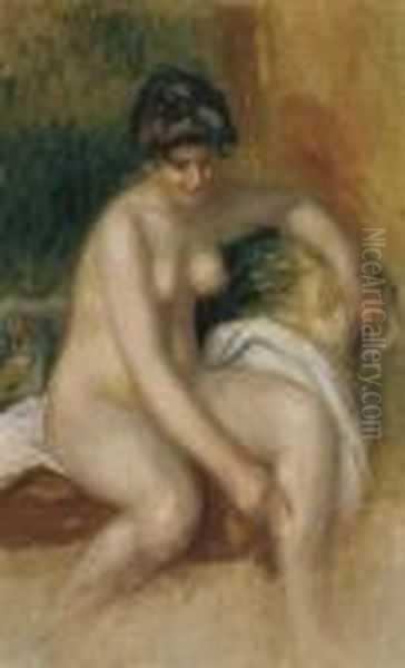 Femme Nue Dans Un Interieur Oil Painting by Pierre Auguste Renoir