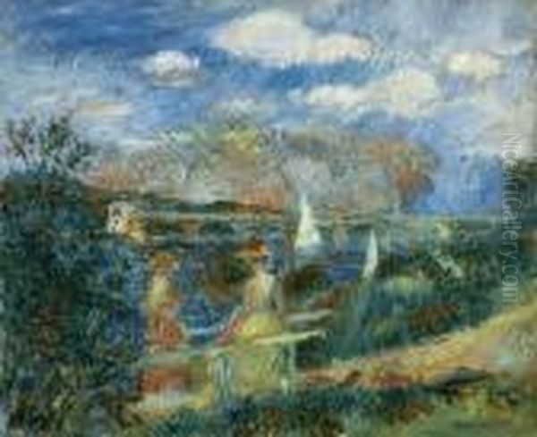 Bord De Seine A Argenteuil. 1880. Oil Painting by Pierre Auguste Renoir