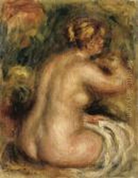 Baigneuse Assise Oil Painting by Pierre Auguste Renoir