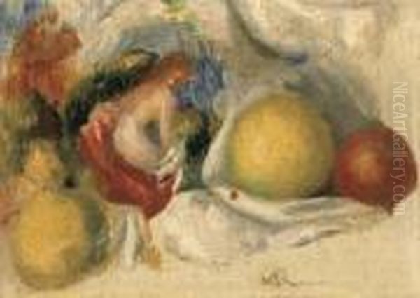 Etude De Fruits Et De Nu Oil Painting by Pierre Auguste Renoir