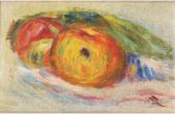 Deux Pommes Oil Painting by Pierre Auguste Renoir