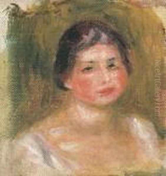 Buste De Femme Oil Painting by Pierre Auguste Renoir