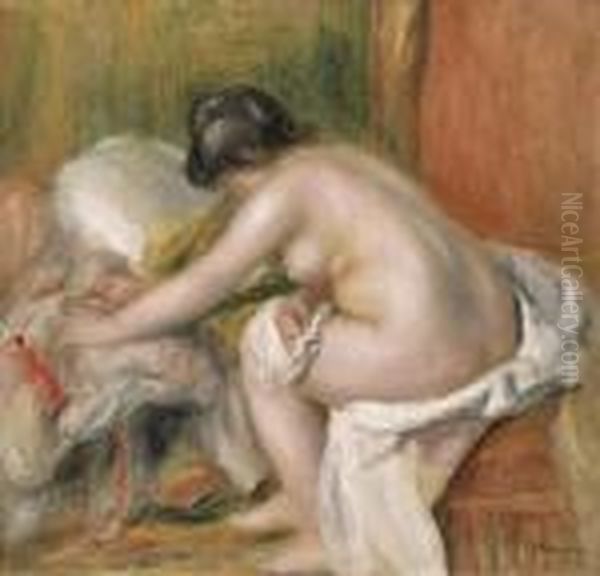 Baigneuse Assise Oil Painting by Pierre Auguste Renoir