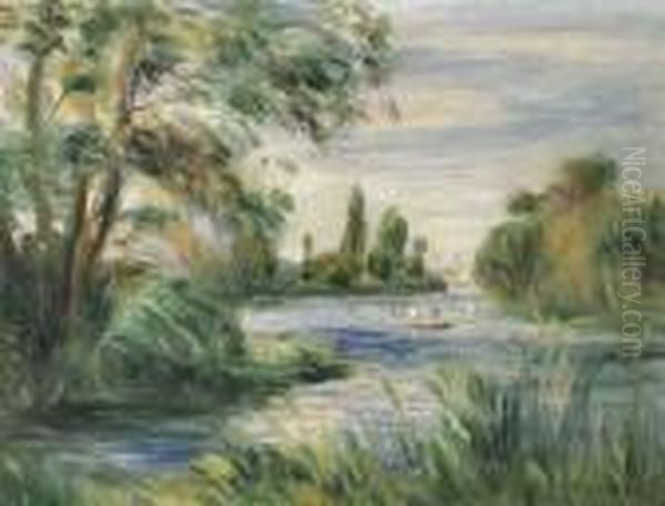 Au Bord De La Riviere Oil Painting by Pierre Auguste Renoir