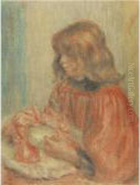 Jeune Fille Au Chapeau Oil Painting by Pierre Auguste Renoir