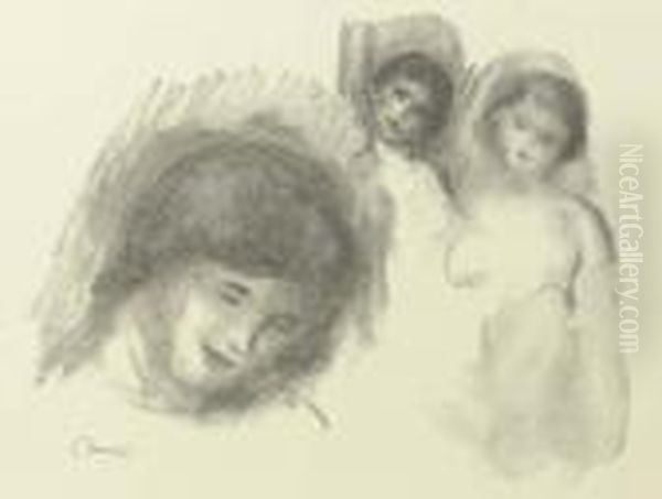 La Pierre Au Trois Croquis, From Douze Lithographies Originales Depierre-auguste Renoir Oil Painting by Pierre Auguste Renoir