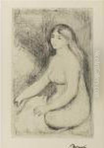 Baigneuse Assise (d.; S. 11) Oil Painting by Pierre Auguste Renoir