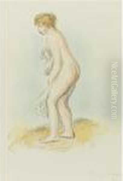 Baigneuse Debout, En Pied (d.; S. 28) Oil Painting by Pierre Auguste Renoir