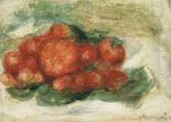 Nature Morte Aux Fraises Oil Painting by Pierre Auguste Renoir