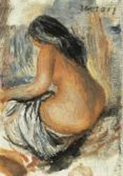 Baigneuse De Dos Oil Painting by Pierre Auguste Renoir